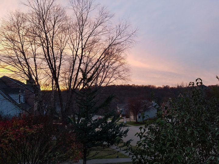 Sunset in Iowa City, Iowa November 2017